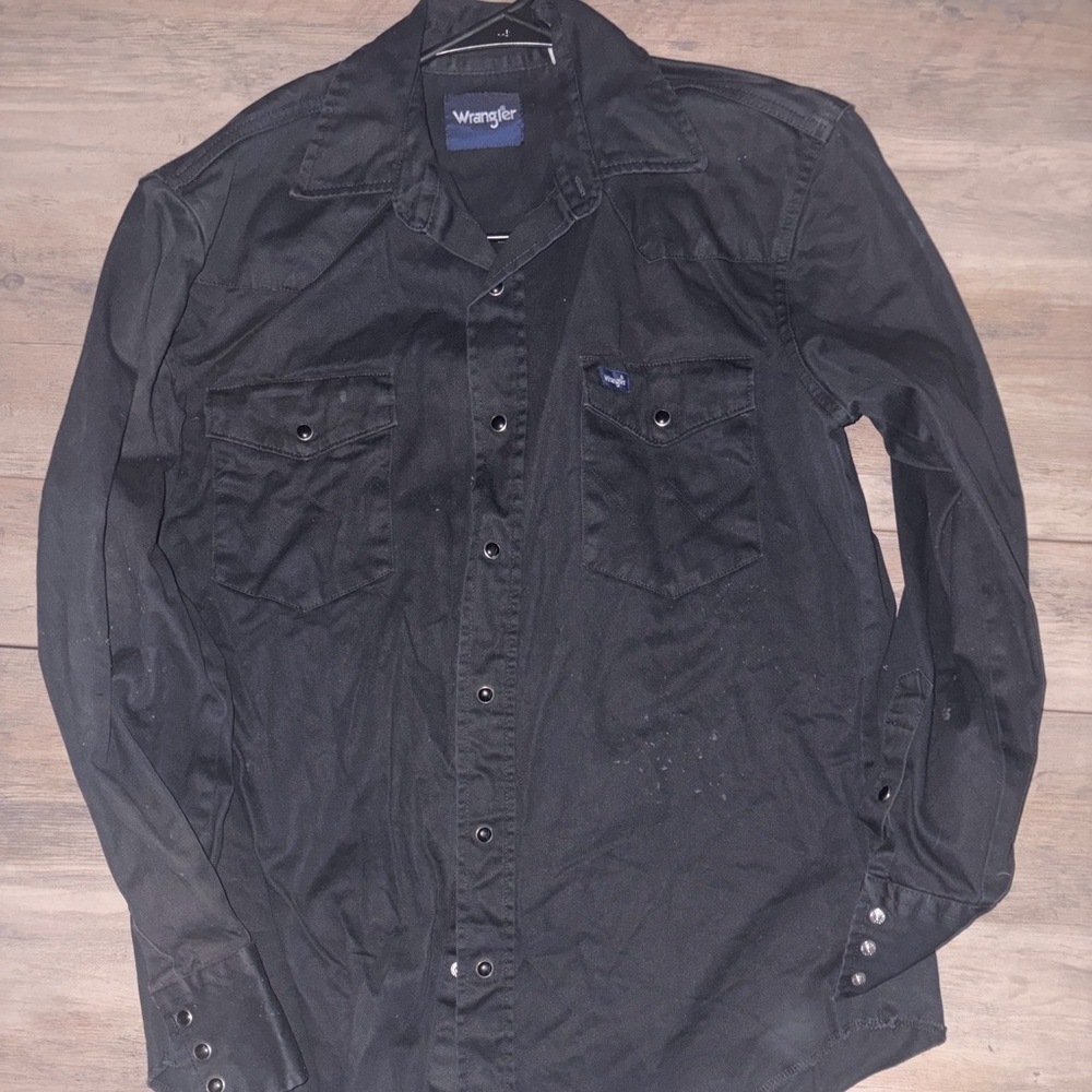 Wrangler Black Button-Up Shirt